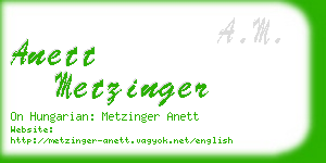 anett metzinger business card